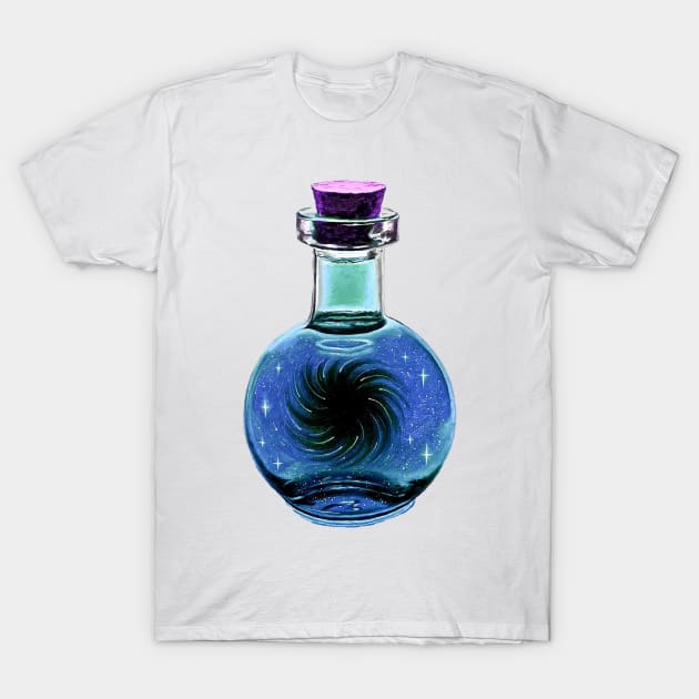 Blackhole galaxy potion blue star T-Shirt by LukjanovArt